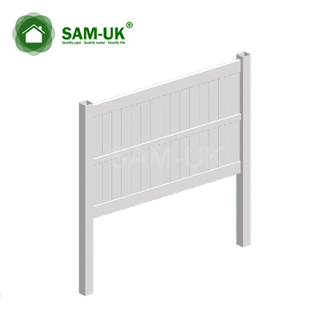 7' x 8' heavy duty vinyl privacy fence with double gate