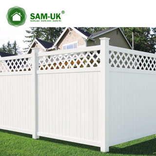 6' x 8' vinyl privacy fence with top lattice garden zone