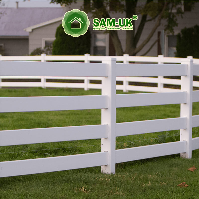2x6 4 rail vinyl horse fencing pastures from China manufacturer SAMUK