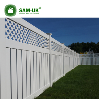 6 x 8 semi private vinyl fencing with lattice top backyard
