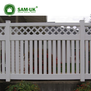 5 foot semi private vinyl fencing with lattice top uneven ground