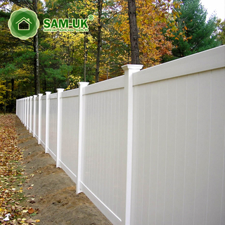Temporary Privacy Scallopped Picket Vinyl Fencing Plastic Garden Fence With England Fence Post Cap Vinyl Picket