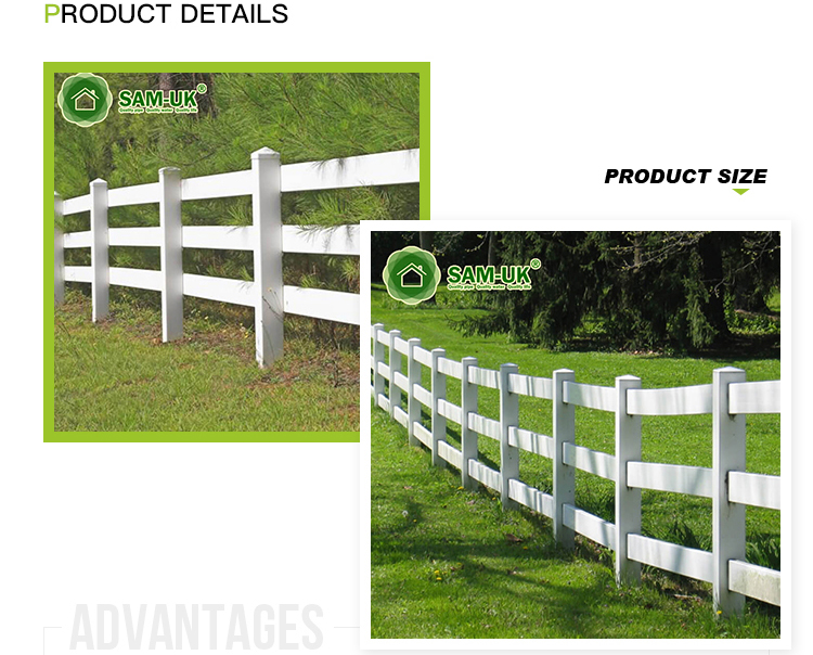 White Plastic Garden Fencing Vinyl Picket Pvc Fence