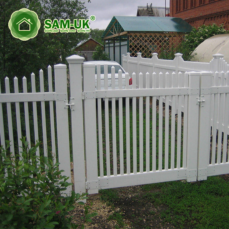 White Picket Fence With Electric Gate, Garden Fence Kits With Gate