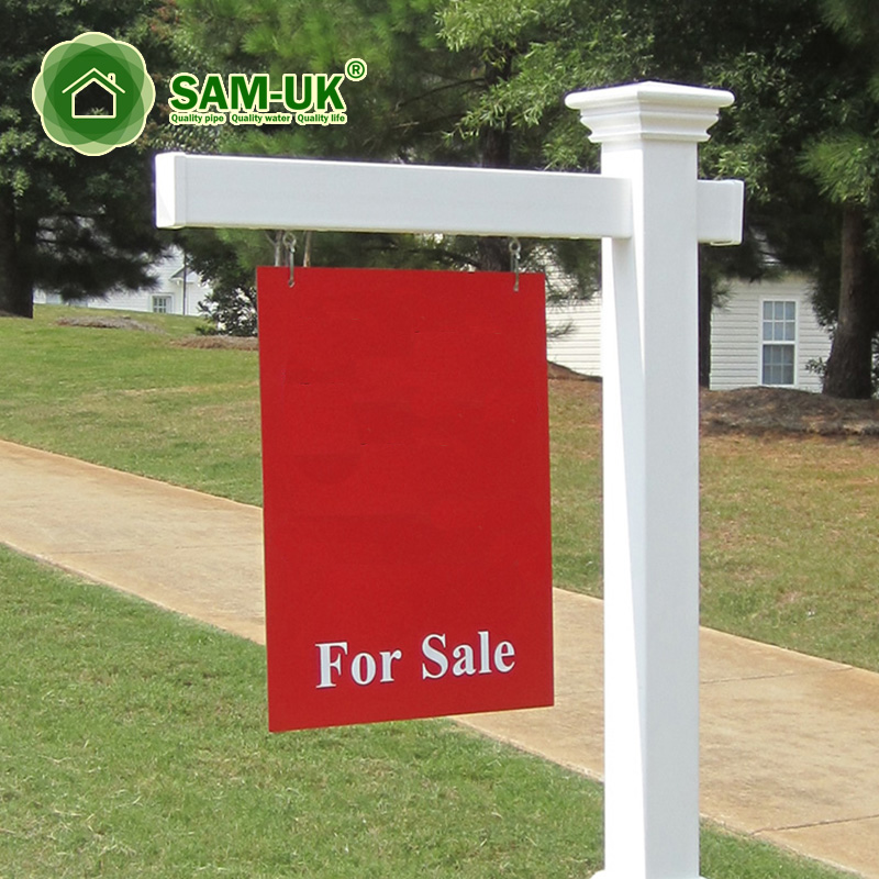 White Free Standing Vinyl Real Estate Sign Post from China manufacturer