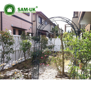 white cheap vinyl semi privacy fence