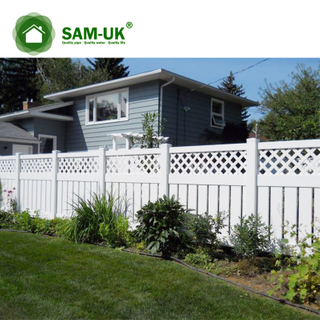 backyard PVC semi-privacy fence